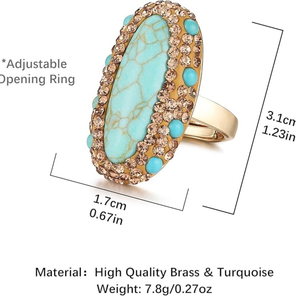 Turquoise Gold Ring - Picture 2 of 6
